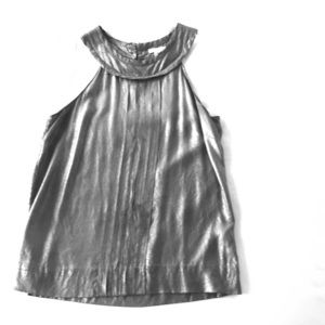 JCrew Metallic Grey Top Size 2